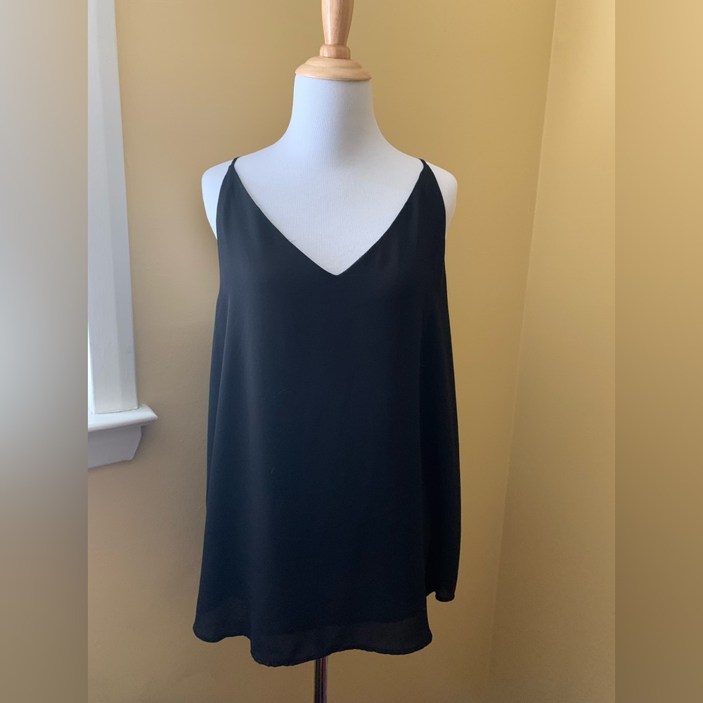 Loft sleeveless black top